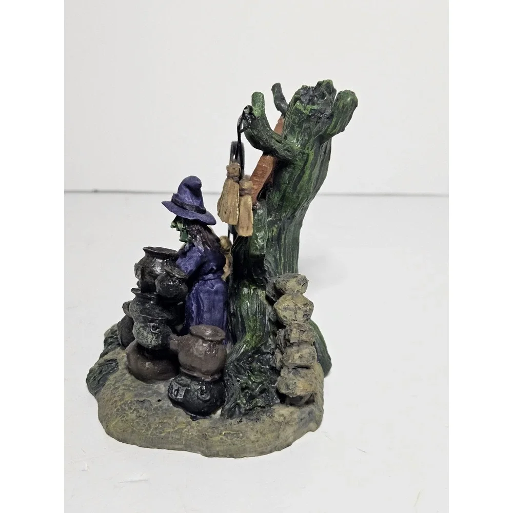 Spooky Hollow Flying Broom For Sale Witch Cauldron Halloween Village 2001